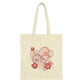 Mother and Child Art Tote Bag, Abstract Line Art, Floral Tote, Gift for Mom, Aesthetic Bag, Everyday Tote, Shopping Bag, Cute Gift - Tawshia
